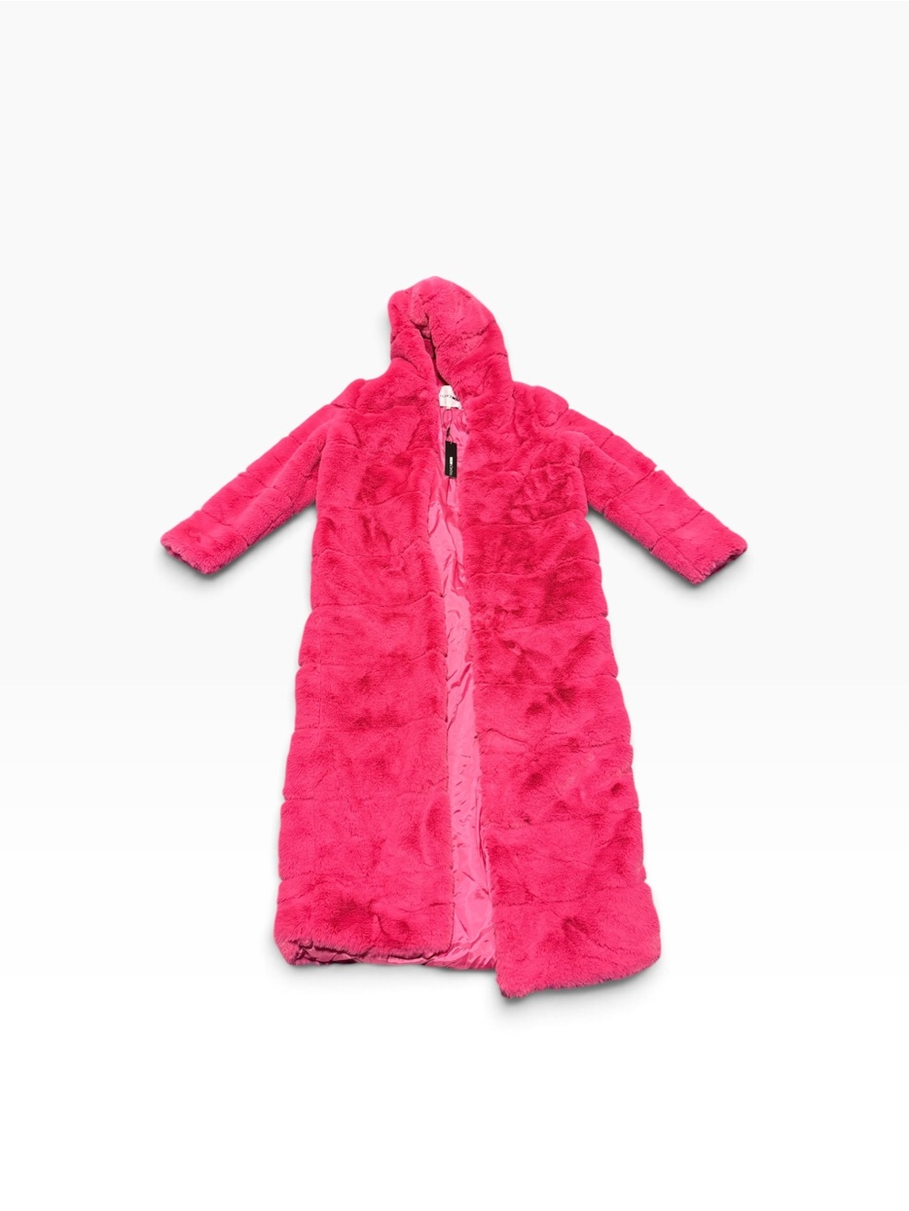 Fashion Nova women  Plush Hooded fur Pink COAT ,NWT,SZ XL